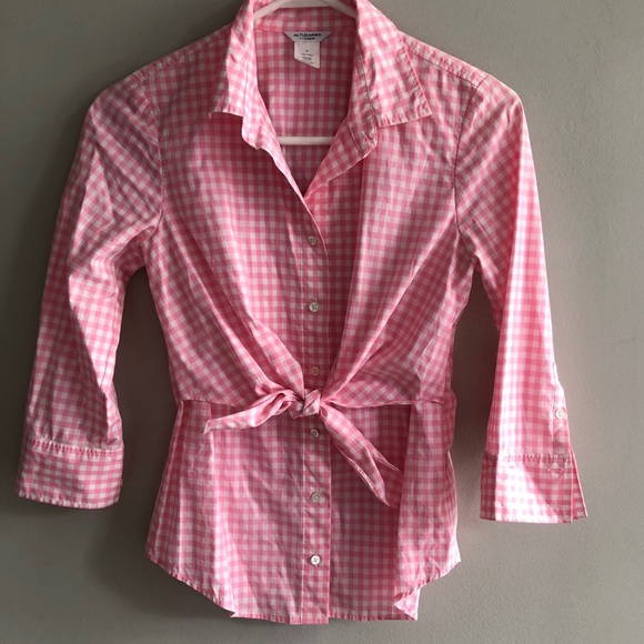 Altuzarra x J. Crew Gingham Tie Front Blouse Sz 0